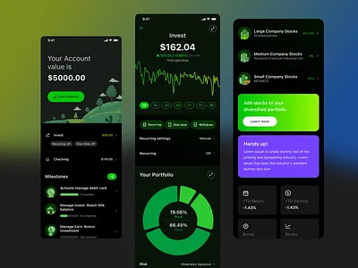 Fintech & Crypto app - Dark theme banking app bar chat black crypto app crypto currency crypto currency app dark theme data driven design finance app fintech app graphic design investment app ios micro finance mobile app designer mobile ui uiux ux design ux designer wallet app