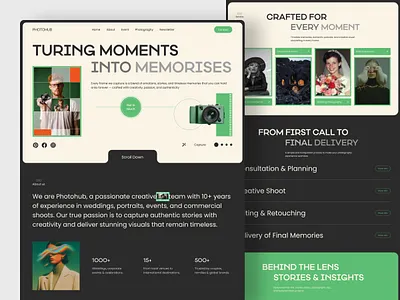 Photography Website/Landing Page agency agency website creative design fashion photography landing page landing page design photographer photography photography agency photography landing page photography service photography studio photography website portrait photography ui ux website website design wedding photography