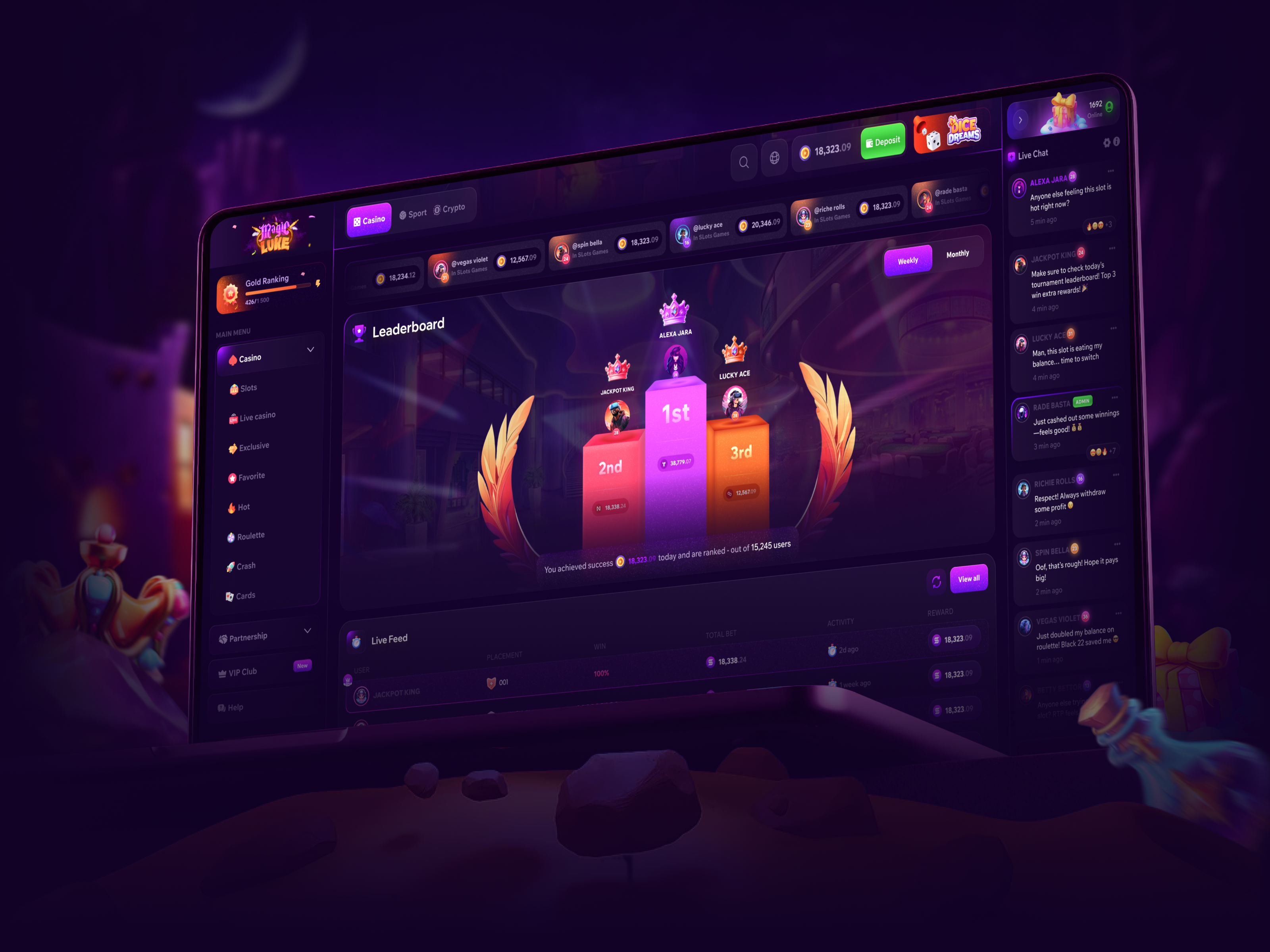 Casino - Leaderboard betting betting site casino casino app casino design casino interface casino leaderboard casino ui casino website gambling gambling website leaderboard leaderboard page online casino slot web webapp website website design