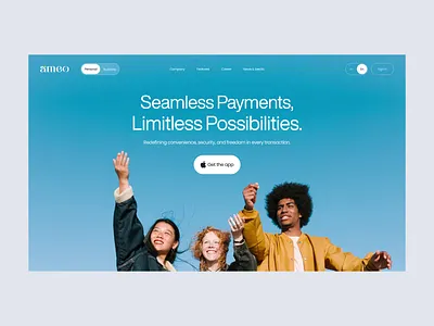 Ameo- finance website ameo pay animation banking website branding design finance finance website graphic design inspiration minimal website modern website motion graphics trendy website ui ui design uidesign uiux website website design