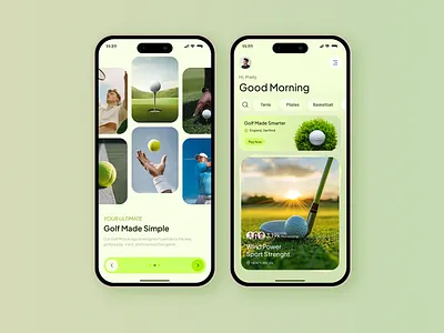 Golf Mobile App Ui Design clean design golf app golf booking golf club app golf mobile app golf tracker golf ui minimal app design mobile ui design sports mobile app ui