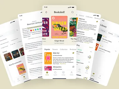 Bookshelf bookshelf mobile app branding creative design illustration logo ui design uiux web