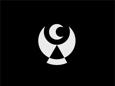 Moon abstract logo astrology bird logo elegant esoteric logo