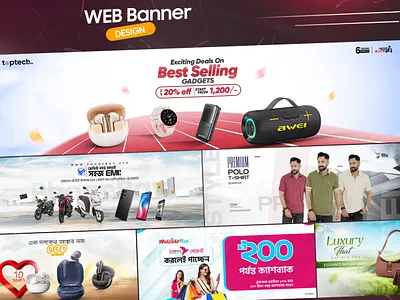 Creative Web Banner Design bag banner baike banner banner design clothing banner cosmetic banner facebook post fashion banner gadgets banner gadgets poster graphic design hero banner offer banner phone banner shopping banner social media post design t shirt banner visual identity web banner website banner website slider