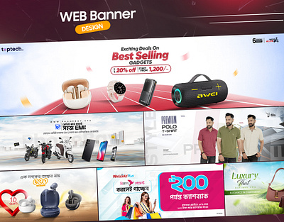 Creative Web Banner Design bag banner baike banner banner design clothing banner cosmetic banner facebook post fashion banner gadgets banner gadgets poster graphic design hero banner offer banner phone banner shopping banner social media post design t shirt banner visual identity web banner website banner website slider