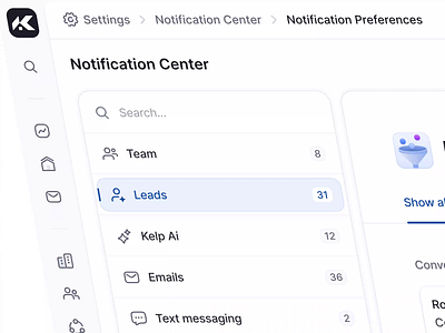 Notifications page - new presentation agent agents animation buyer homes house housing leads listing modal product design property real estate realtor sell selling system toast ui ux