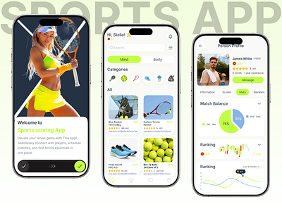 Sports Scoring App – UI Design Concept app concept app design app onboarding clean ui design design inspiration esports fitness fitness app design gym live scores mobile design sport sports app sports ui streaming sport ui uiux ux workout