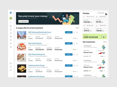 Smart Investment Dashboard Design analytics dashboard dashboard design dashboard interface dashboard ui data visualization financial app fintech investment tracker modern dashboard portfolio tracker product design real estate real estate app saas uiux design web app website