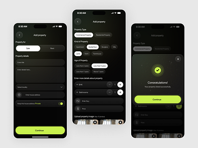 Property Listing – Mobile App Design app app design app interface ios app mobile mobile app mobile app design mobile application mobile ui product design property property listing property listing ui property sales real estate real estate app ui ux