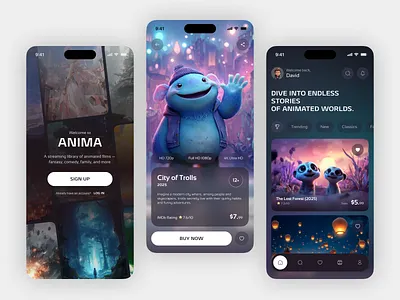 Mobile Streaming Platform animation app concept design interface design mobile mobile design platform streaming ui uiux ux video video streaming