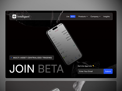 INTG Website — product landing (Intg Lite app) finance financial fintech framer landing landing page marketing website product design trading app ui ui design ux design web design webflow wordpress
