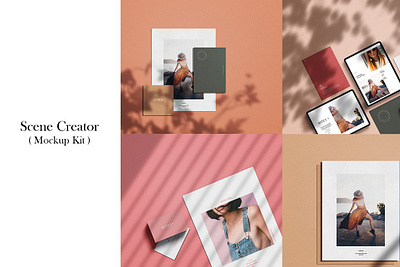 Scenes Creator - (Mockup Kit) branding card mockup devices mockup display mockup ipad pro iphone mock up mockup kit paper mockup print mockup scene creator scenes creator (mockup kit) smart object social media stationary mockup