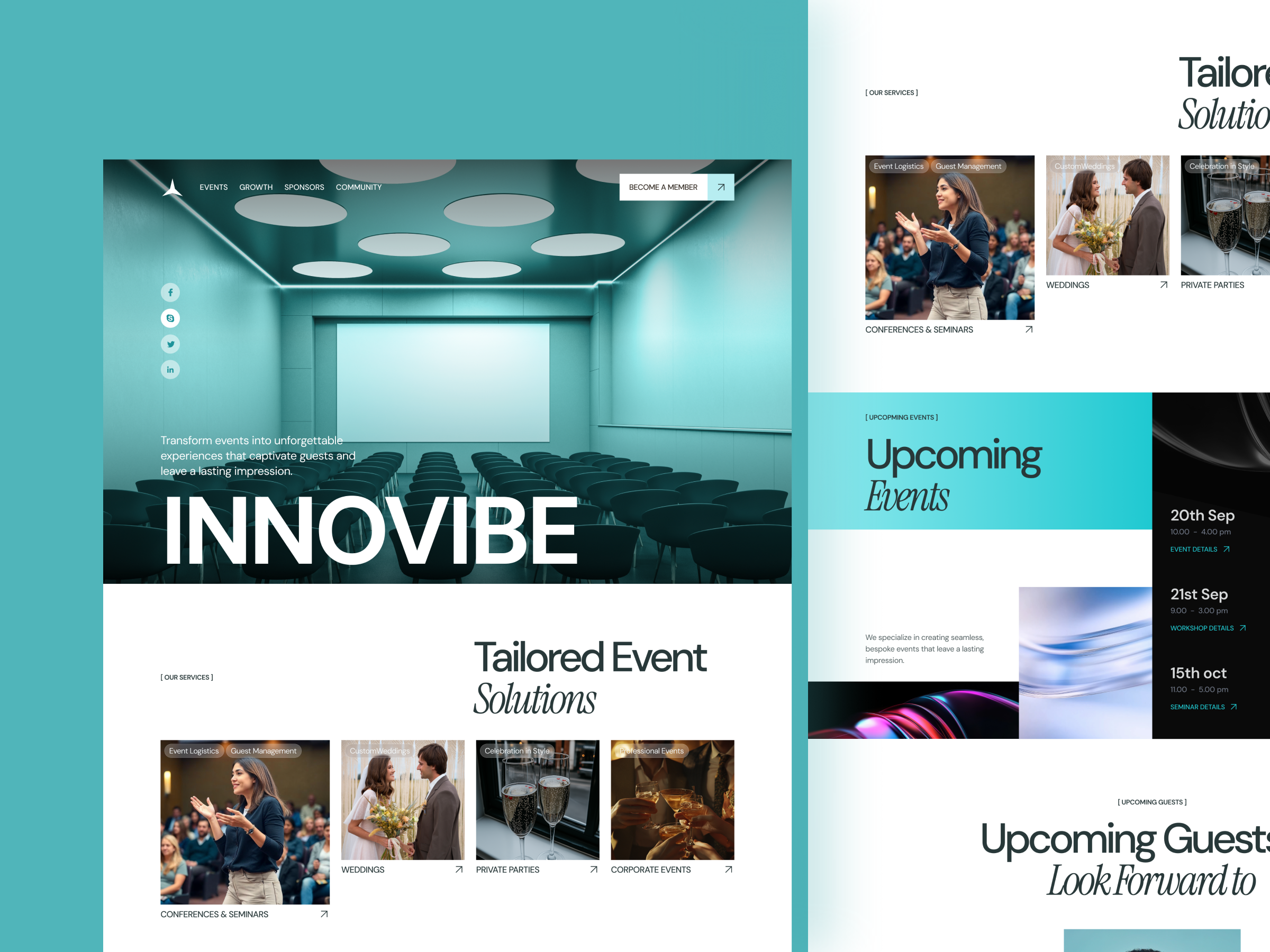 Event Management Website Landing Page design event agency event management website event planner event planner website event website figma design landing page landing page ui responsive web ddesign ui user interface web website ui weeding planner website design