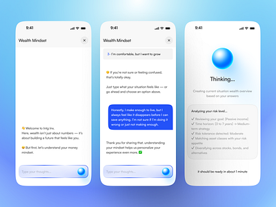 Wealth Builder AI Chatbot ai ai ui chatbot conversation design finance financial fintech mobile app product design thinking ui ui design ux ux design web3