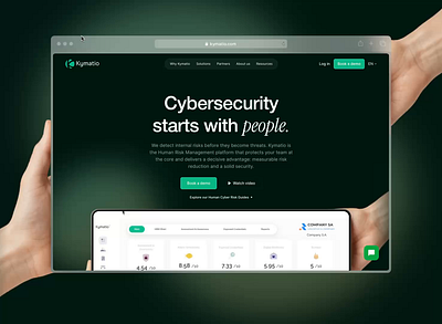 Kymatio animation cyberprotection cyberrisk cybersecurity figma human web design webflow