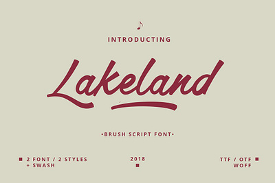 Lakeland brush font brush font casual font font display hand lettering lakeland brush font logo font logotype retro font script font signature signature font svg font typeface vintage font