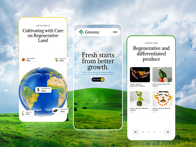 Greenu | Sustainable Farming Mobile App Design app ui app ux branding design figma framer illustration logo mobile app ui uiux ux web design