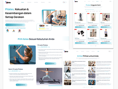 Pilates Studio Website Design - Simple, Soft, and User Friendly. artikel design blue design design artikel design product hero section pilates produk design ui ui design ui website website website blue website pilates