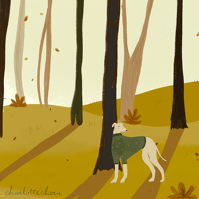 Autumn Feeling childrensillustration dog illustration