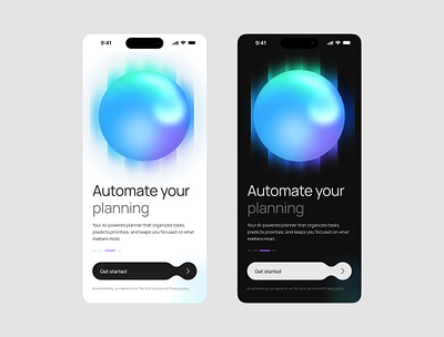 Splash screens - AI Planner product design ui ui design
