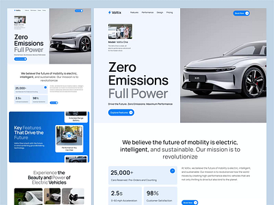 High-performance electric vehicle (EV) landing page UI/UX design automotive website car branding car ui design carwebsitedesign clean energy cleanenergyfuture drive the future eco friendly design ecofriendlydesign electric vehicle ev landing page ui home page design landing page minimalist web design minimalwebdesign next gen mobility nextgenui sustainable mobility ux design zeroemissioncars