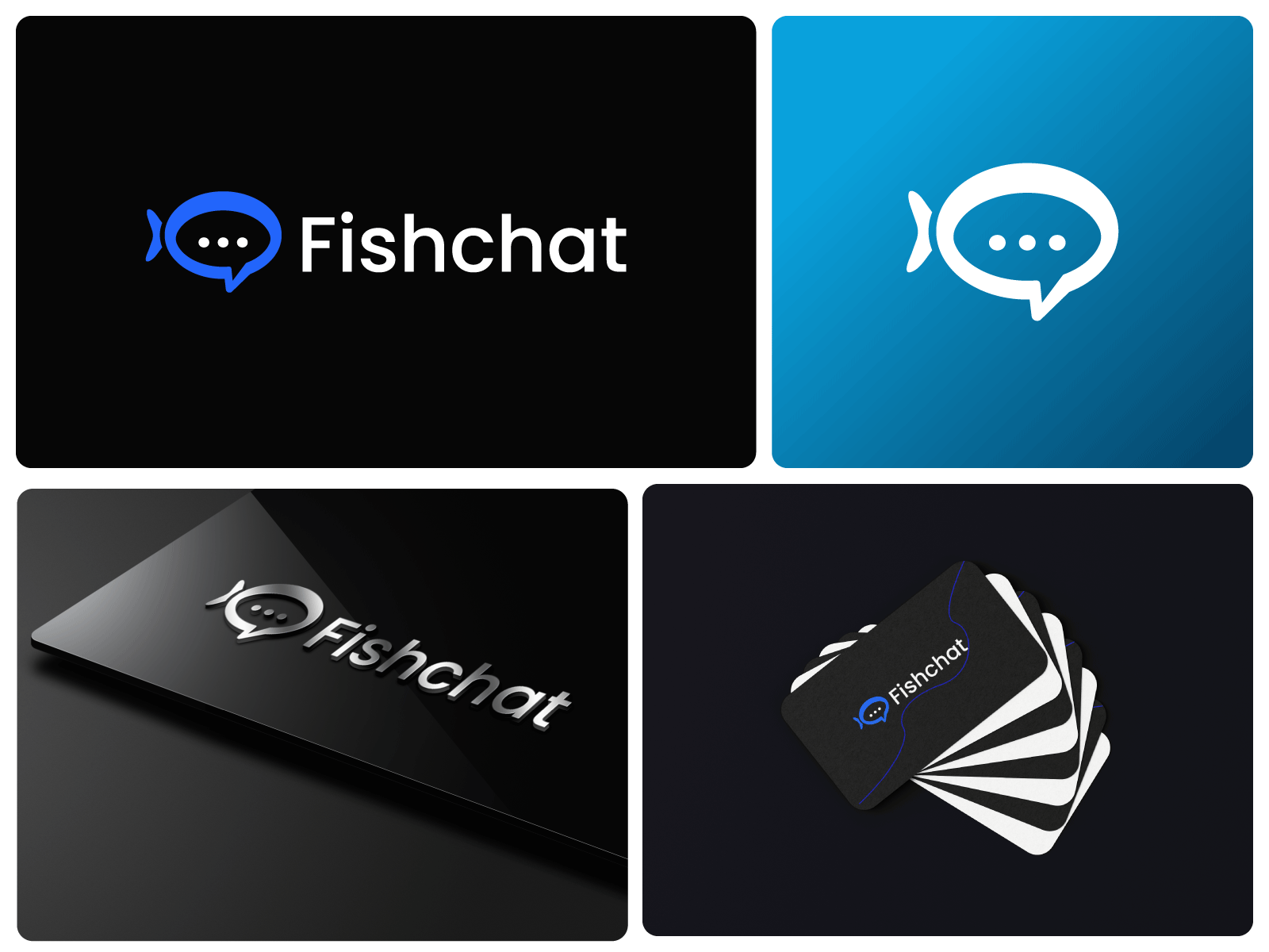 Clean & Minimal Logo Design for Fishchat. abutaherdesign
