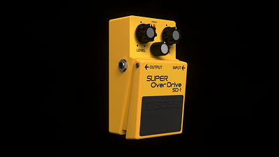 Boss Super Overdrive SD-1 3d audio blender boss c4d guitar octane