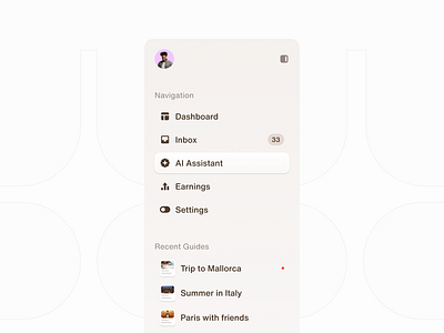 Clean Sidebar Navigation