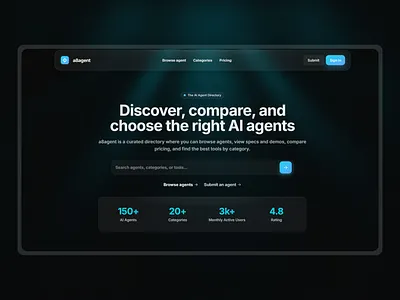 A8agent - AI Agent Directory ai aiproducts artificialintelligence branding figmadesign techinnovation techtools uidesign uiux