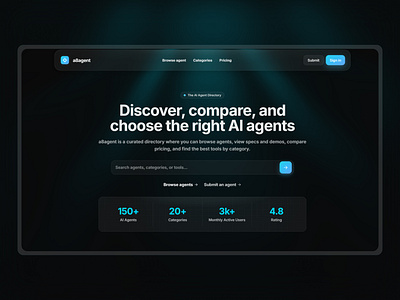 A8agent - AI Agent Directory ai aiproducts artificialintelligence branding figmadesign techinnovation techtools uidesign uiux