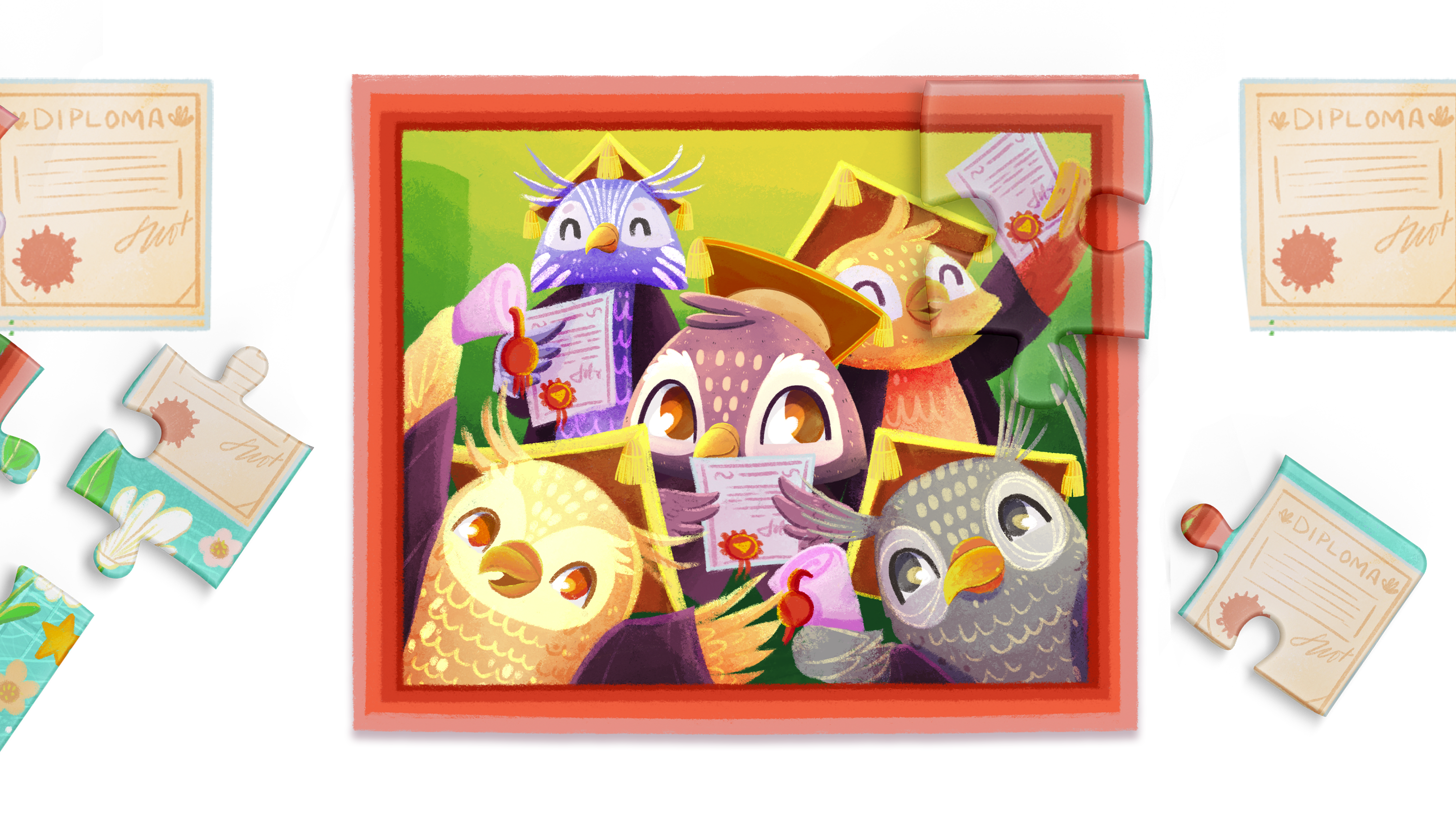 Illustration for Puzzle Game, children's art character design children illustration design illustration kid art procreate