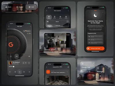 Hume – Mobile App Design for Smart Home app design app home page app redesign app screen core app dashboard creative mobile app home service mobile app mobile app design mobile app ui mobile dashboard mobile login mobile ux modern app ui smart home smart home 3d smart home app smart home dashboard smart home logo