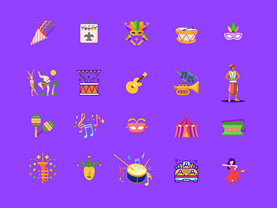 Rio Carnival Design Assets 3d 3d pack design pack graphic design icon pack icons illustration illustration pack motion graphics