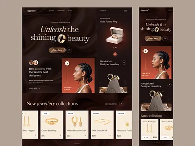 Website Design for Jewellery Brand bespoke diamond ecommerce farzan fashion glamour gold handcrafted homepage jewellers jewellery jewelry jewelry brand landing page luxury brand luxury design modern jewellery web design website website design
