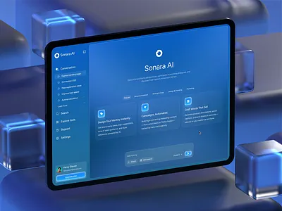 Sonara - AI Website Builder Interaction ai ai builder ai chat artificial intelligence dashboard product design software design text to image ui ux web app web builder website builder