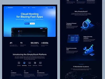 SimplyStack Dark-Mode Landing Page Exploration