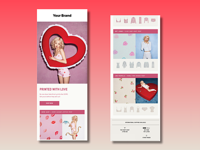 Retro Valentine Email Banners – Heart Print Promo Design animation branding canva design email design email marketing email template design graphic design klaviyo klaviyo flows mailchimp