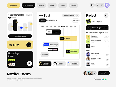 Smarter Project & Task Management Dashboard graphic design modern dashboard productivity tool project management project planner project timeline task tracking team collaboration team productivity timeline view ui ux dashboard work management workflow management