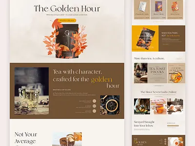 Tea — The Golden Hour autumn beverage branding coffee concept design drink minimal season tea ui uidesign webdesign website