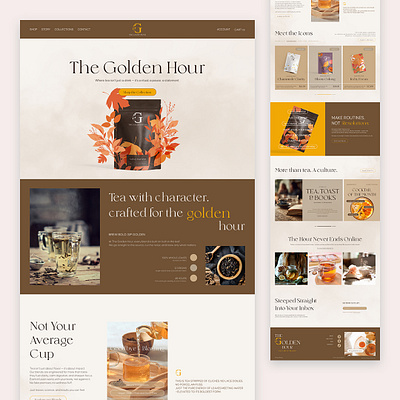 Tea — The Golden Hour autumn beverage branding coffee concept design drink minimal season tea ui uidesign webdesign website