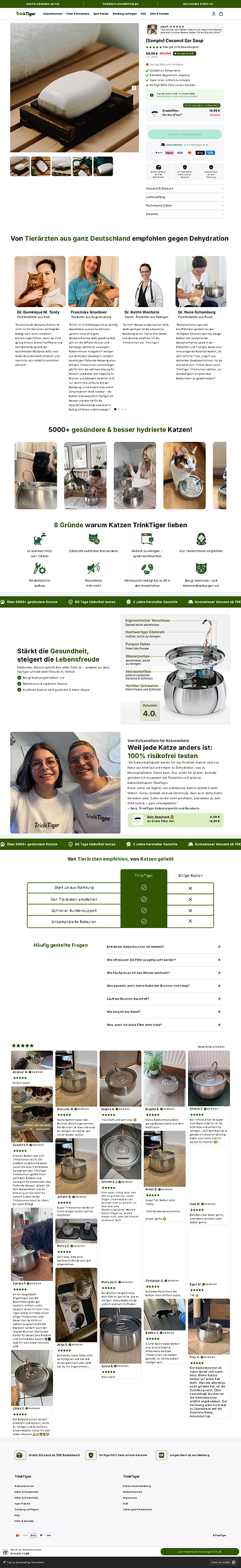 NordFlow Katzenbrunnen on Gempages gempages gempages funnel gempages template new gempages landing page product page on gempages sales page on gempages