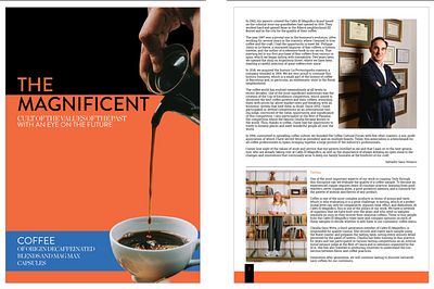 Mockup of a Portuguese Coffee company "The Magnificent" branding graphic design illustration typography