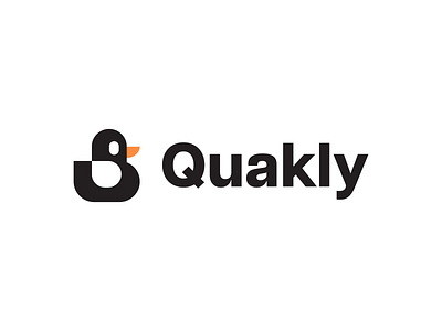 Quakly duck logo bird bird logo creative logo cute cute logo duck duck logo logo logo design negative space negative space logo