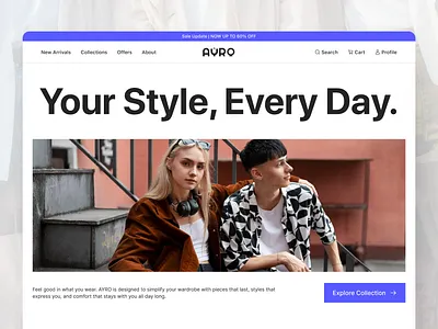 AYRO Landing Page | Timeless Outfits, Crafted for You appareldesign brandingdesign cleanui creativeui digitalstore ecommercedesign ecommerceui fashionbrand fashionlandingpage figmadesign handmadefashion landingpagedesign minimalistui modernclothing modernoutfit responsiveui shopui uidesign uxdesign webdesign