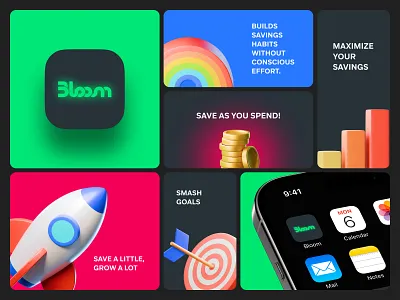 Bloom - Branding overview 3d app icon branding design illustration logo minimal