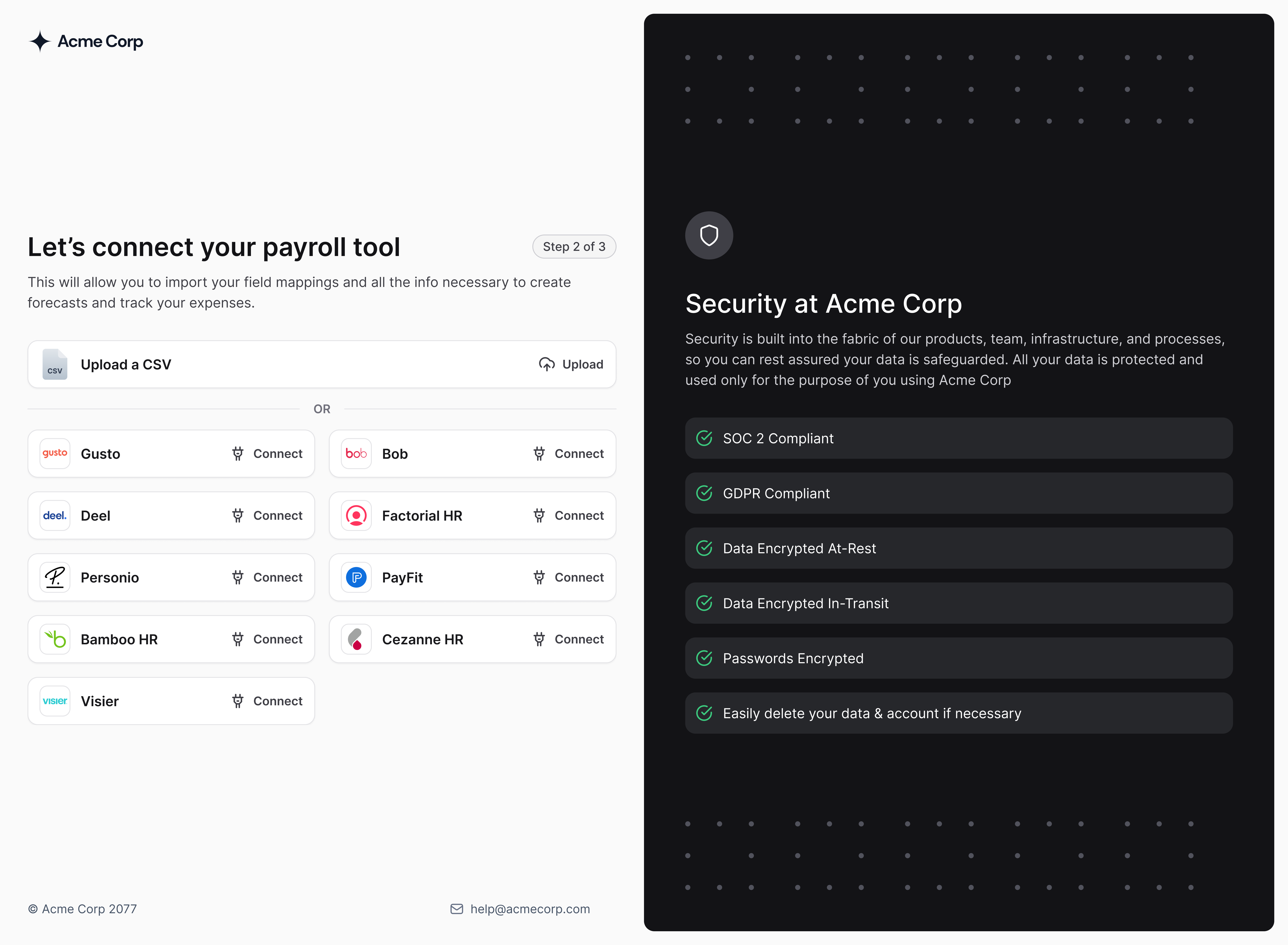Onboarding (connect your tool) apollo connect connect app connect tool crm error state field mapping financial forecast hubspot integration integrations onboarding onboarding flow saas salesforce setting up settings step by step zoominfo