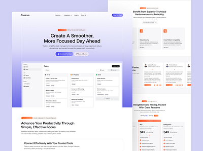 Saas Landing Page b2b business clean clean interface collaboration tool framer design landing page saas saas landing page saas platform software software landing page task management web design workflow management