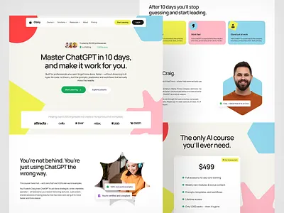 Obliq. chatgpt course education elearning landing page online course online learning web web design website