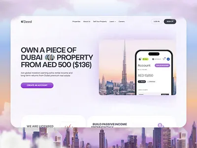 Deed - Real Estate Website animation branding conversion design dubai graphic design house landing page motion graphics product design proptech real estate redesign roi uae ui ux website