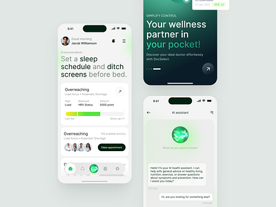 Mobile Design for Digital Health & AI Wellness Assistance app design application design design interface ios app design product service startup ui ux